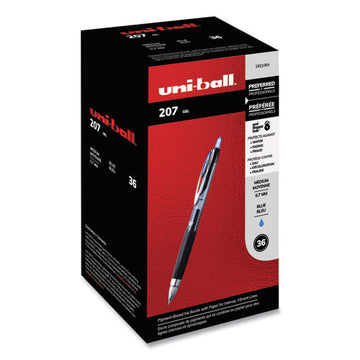 uni-ball® Signo 207 Gel Pen, Retractable, Medium 0.7 Mm, Blue Ink, Black Barrel, 36-box freeshipping - TVN Wholesale